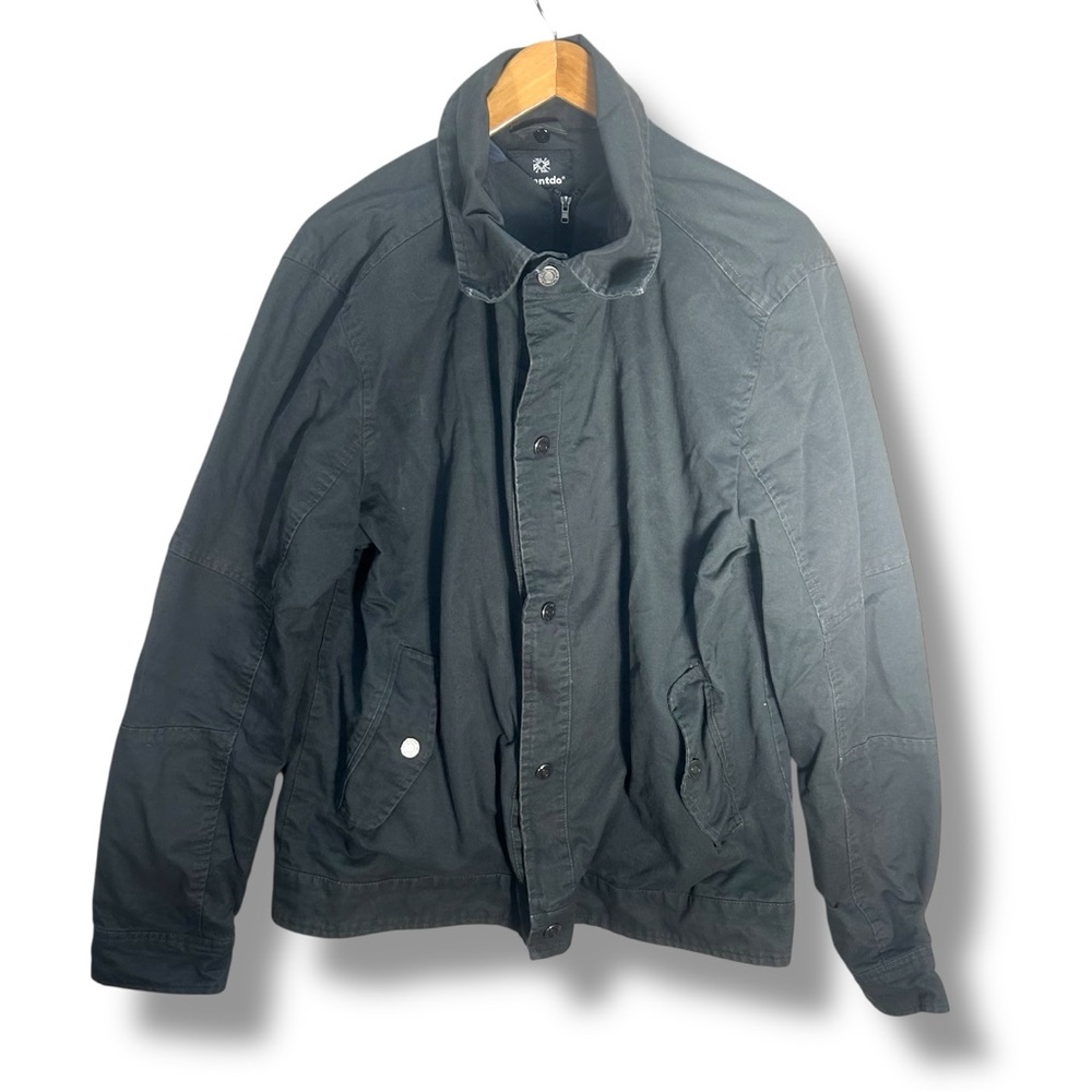 Men’s Wantdo Canvas Gray Double Zip Jacket Size Large